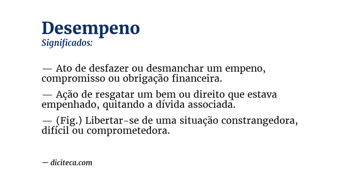 Significado de desempeno