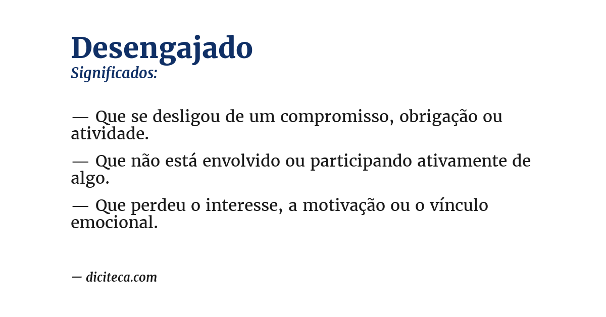 Significado de desengajado