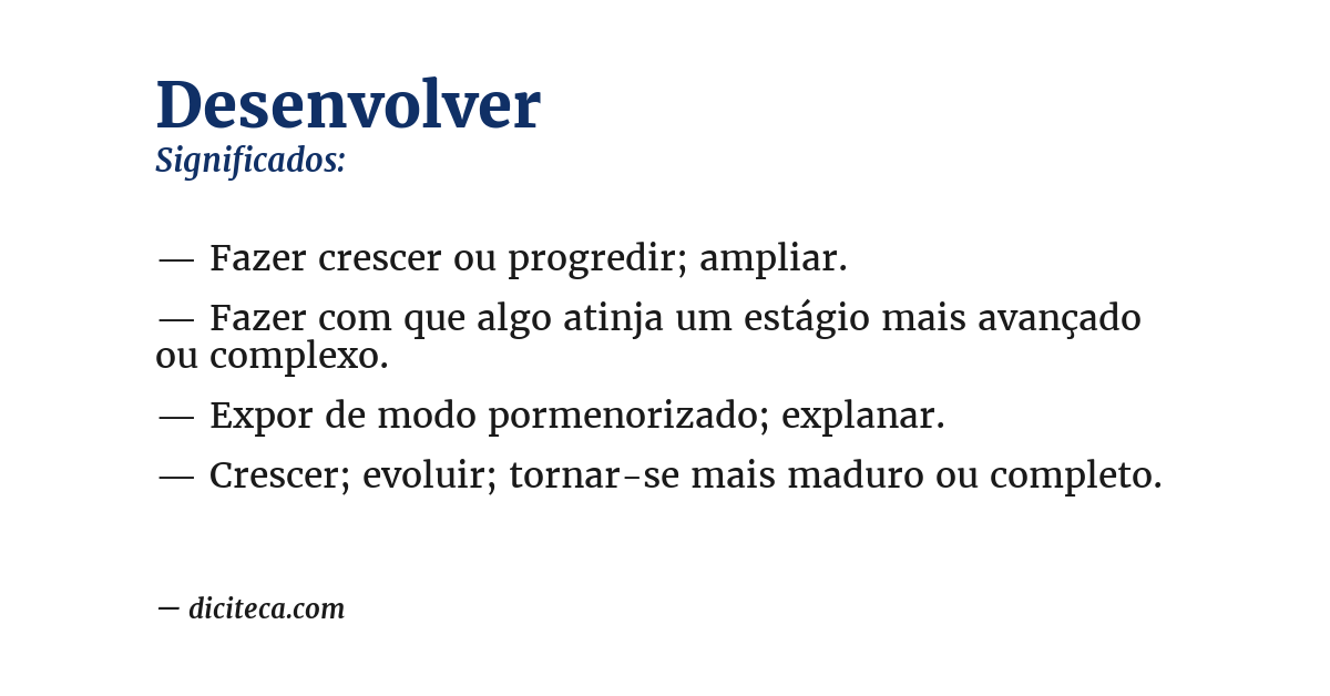 Significado de desenvolver