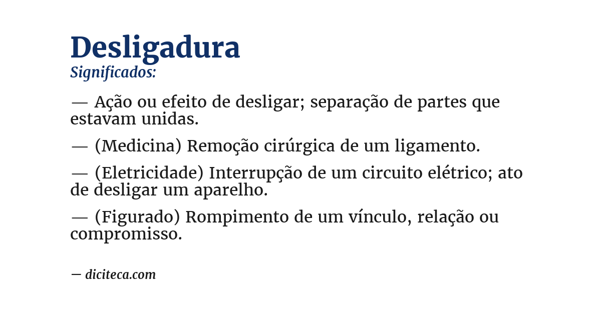 Significado de desligadura
