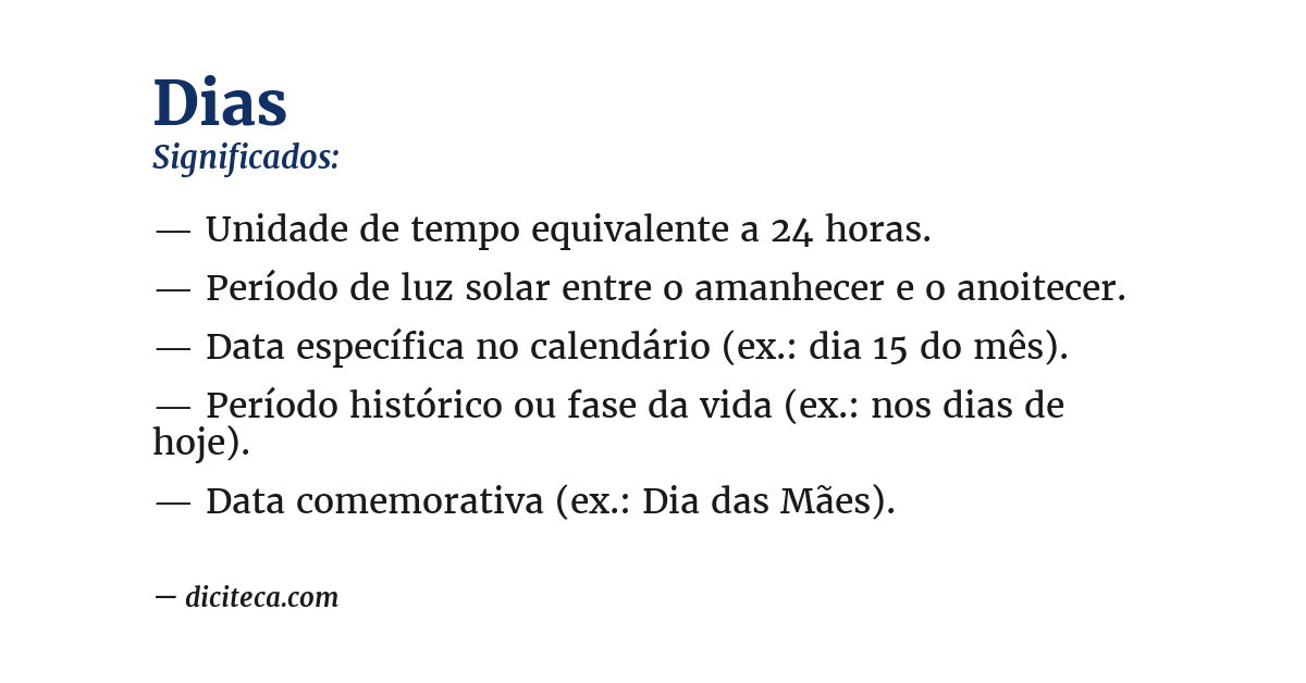 Significado de dias