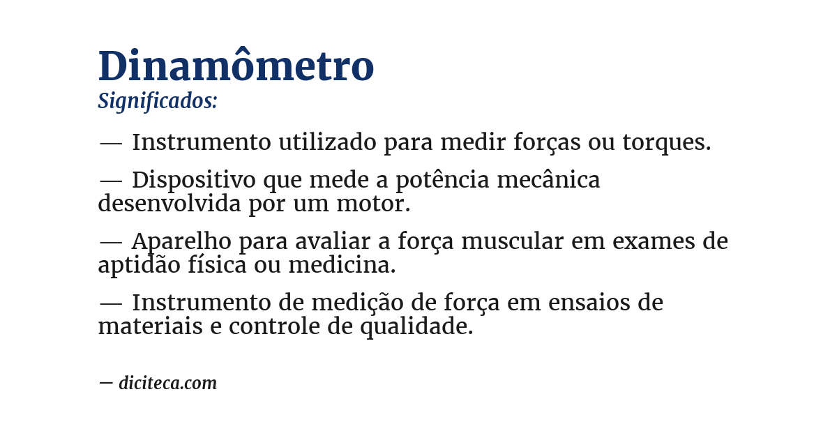 Significado de dinamômetro