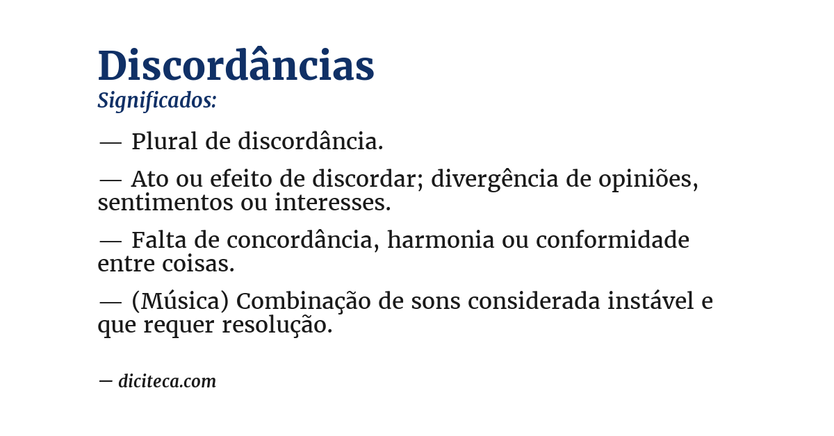 Significado de discordâncias