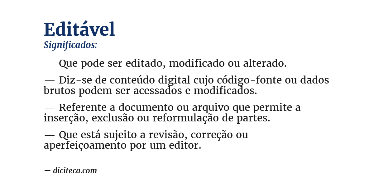 Significado de editável