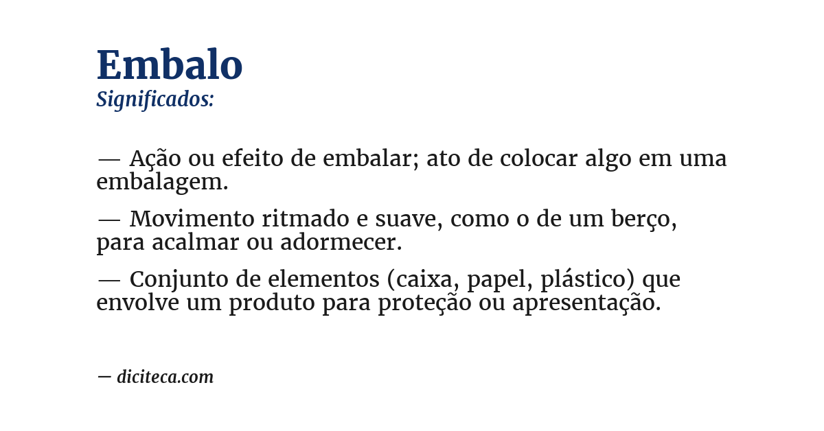 Significado de embalo