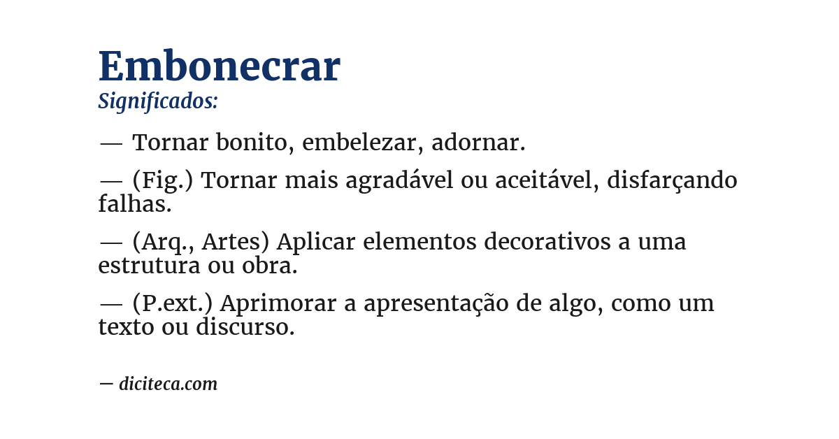 Significado de embonecrar