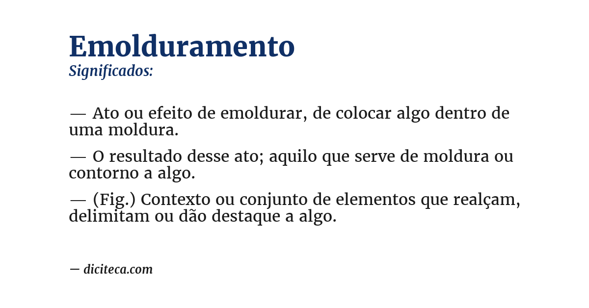 Significado de emolduramento