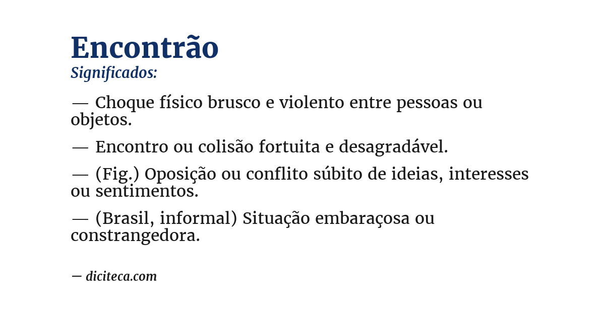 Significado de encontrão