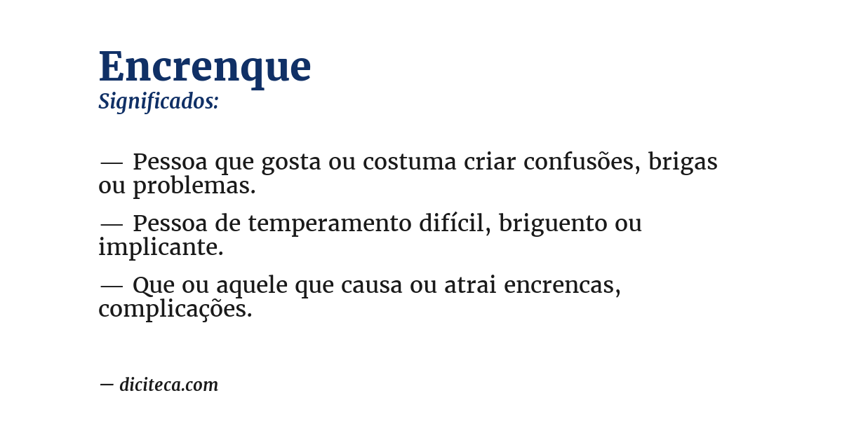 Significado de encrenque