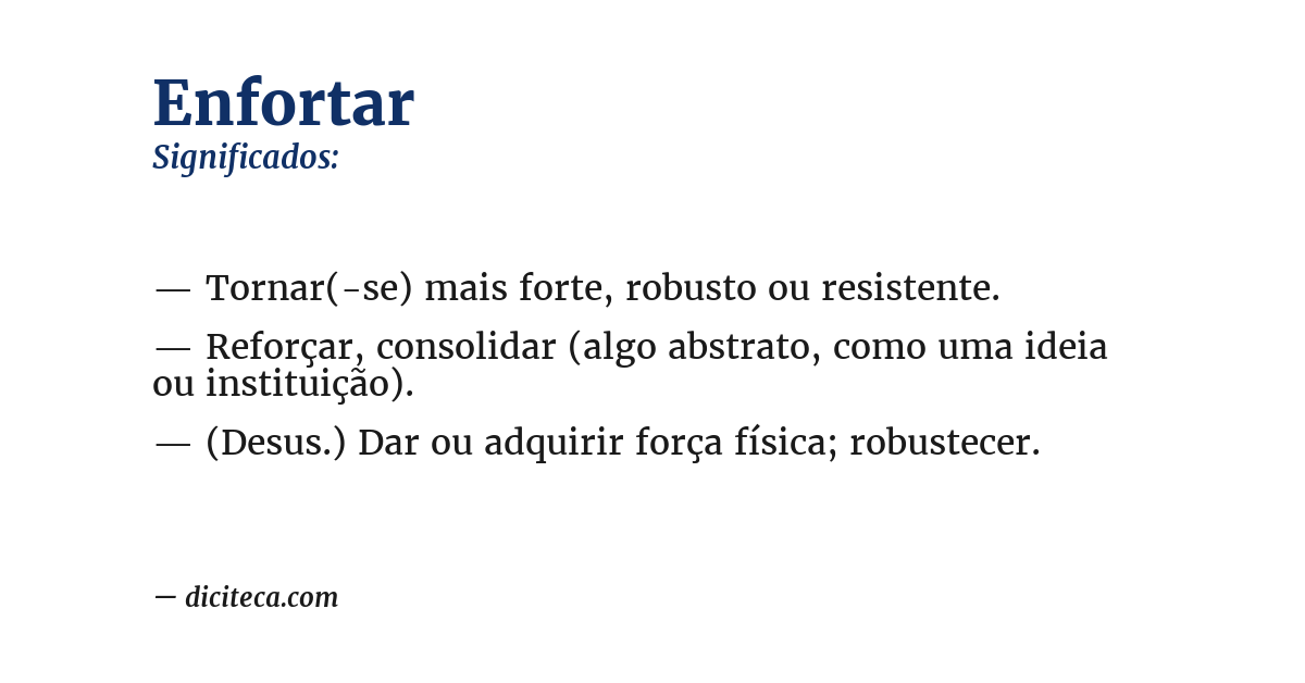 Significado de enfortar