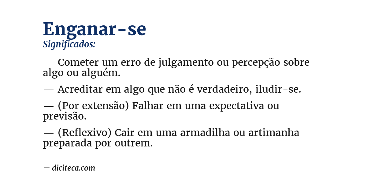 Significado de enganar-se