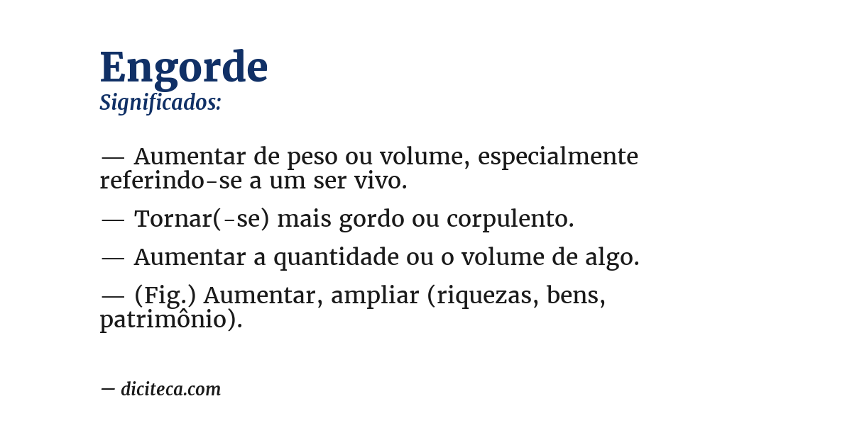 Significado de engorde