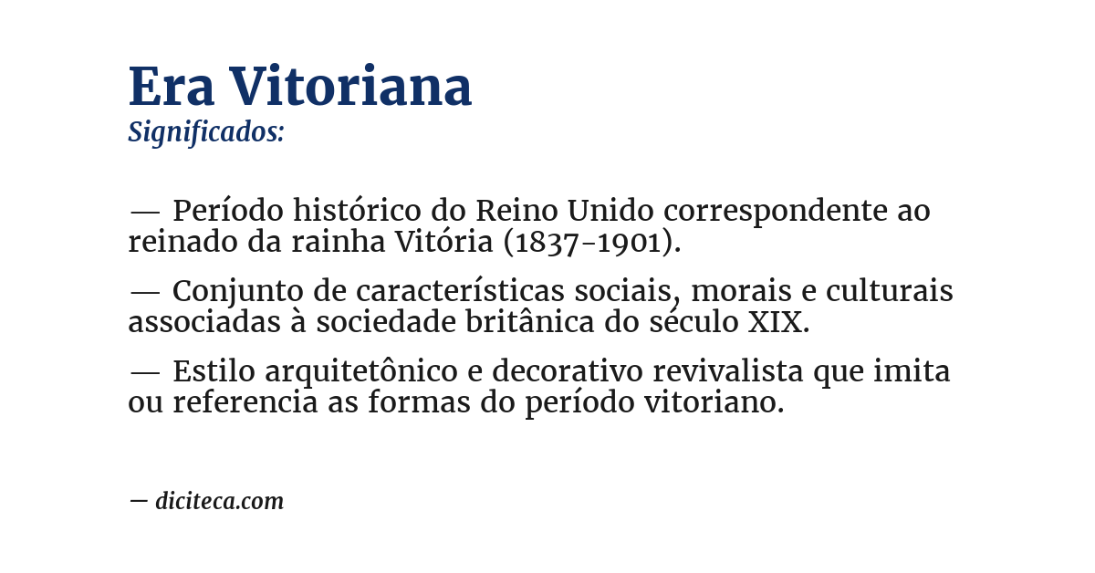 Significado de era vitoriana