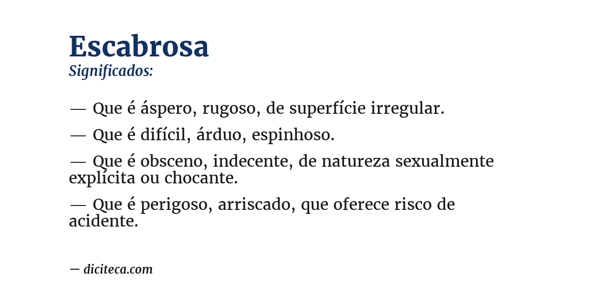 Significado de escabrosa