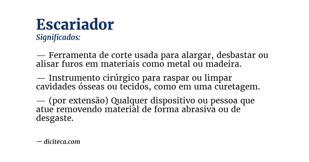 Significado de escariador