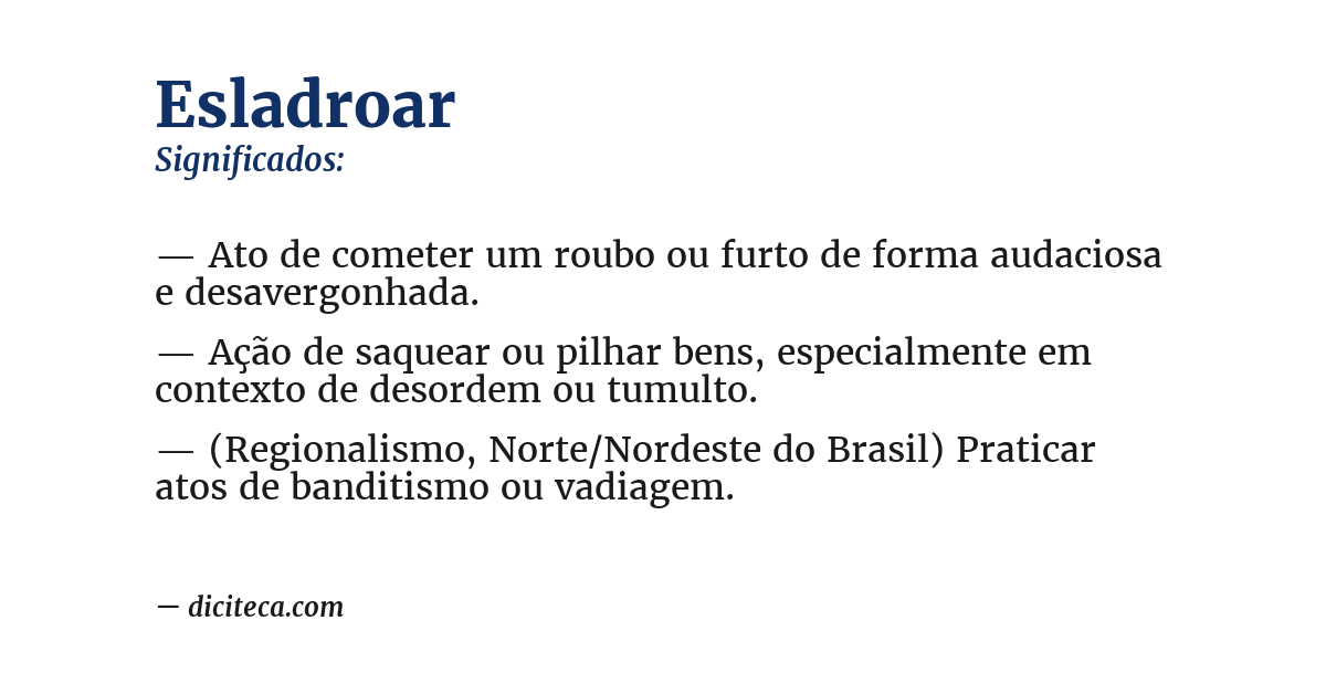 Significado de esladroar