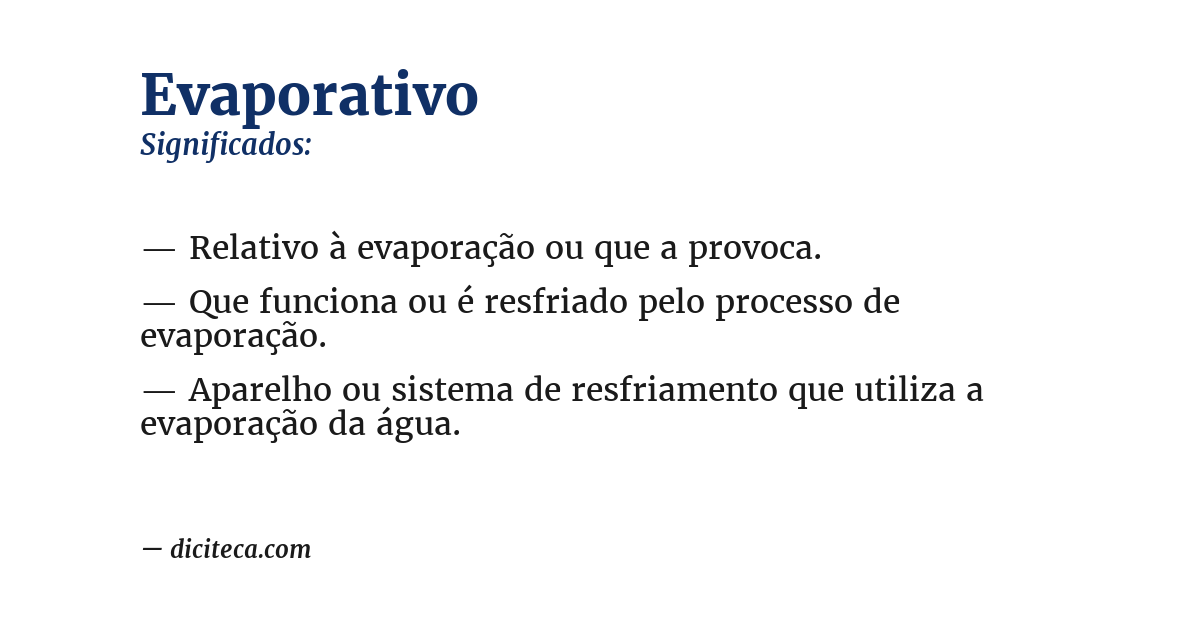 Significado de evaporativo