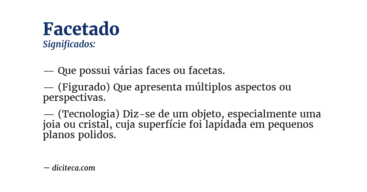 Significado de facetado