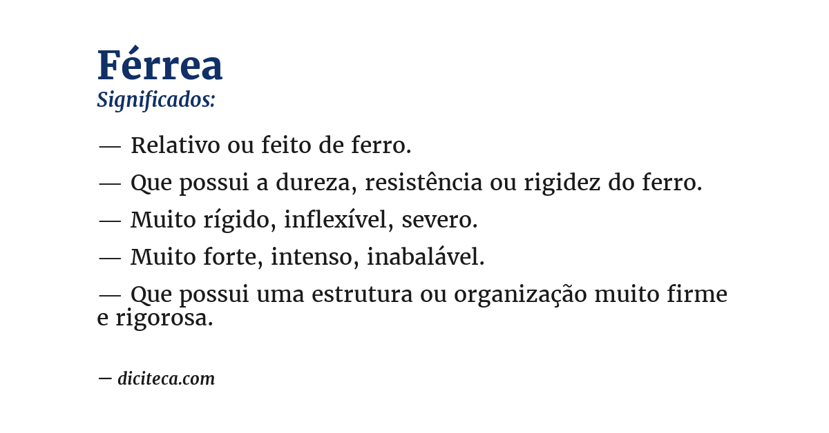 Significado de férrea