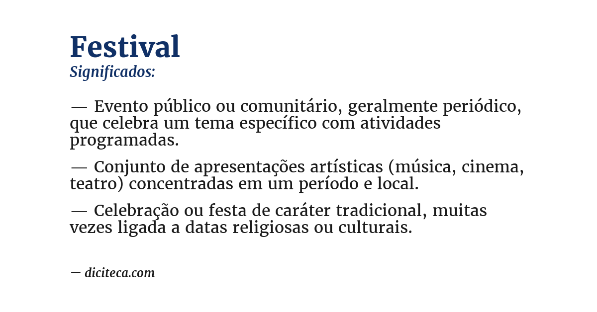 Significado de festival