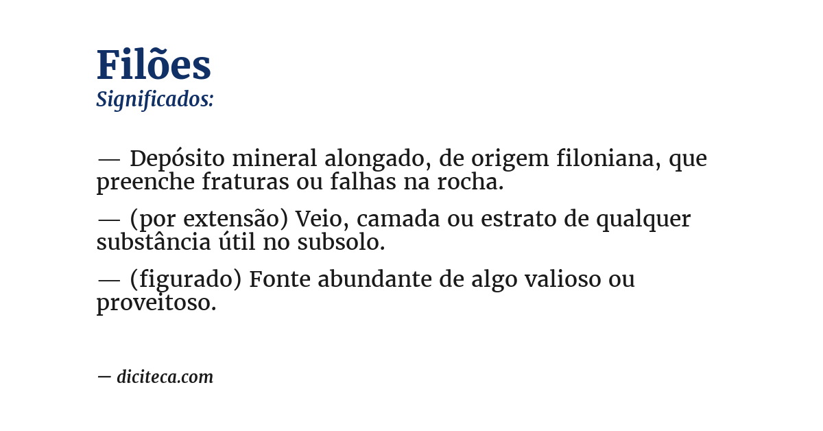 Significado de filões