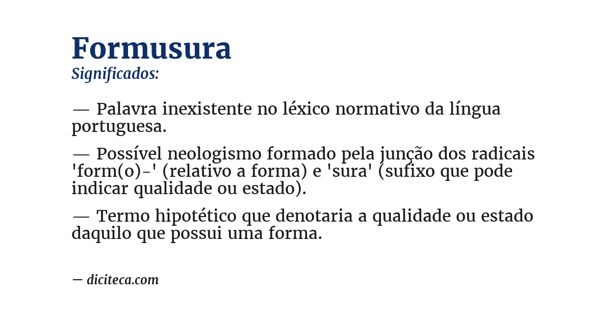 Significado de formusura