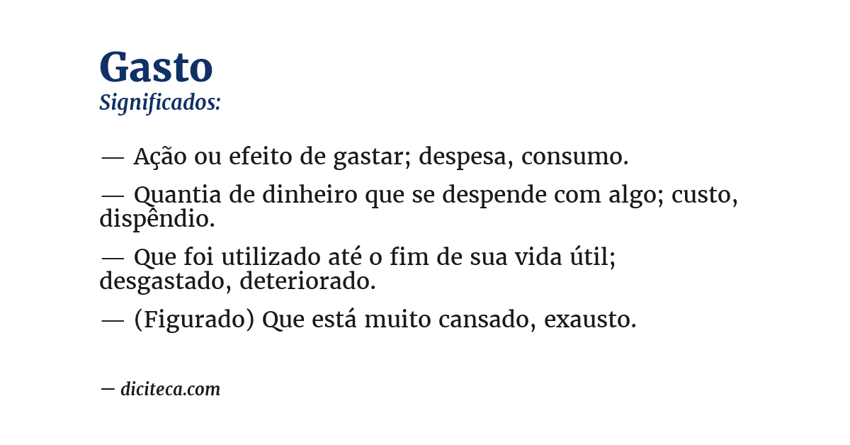 Significado de gasto