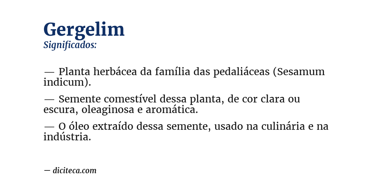 Significado de gergelim