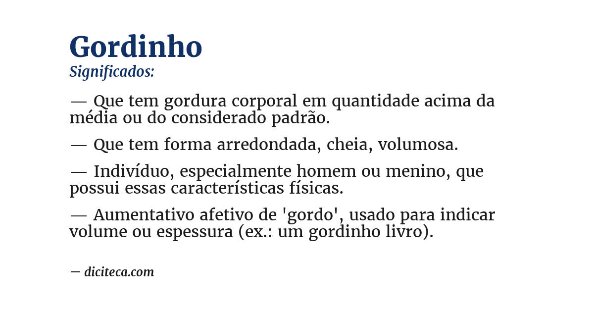 Significado de gordinho