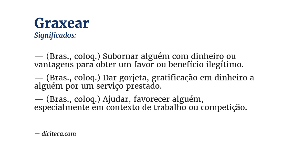 Significado de graxear