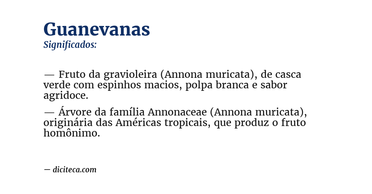Significado de guanevanas