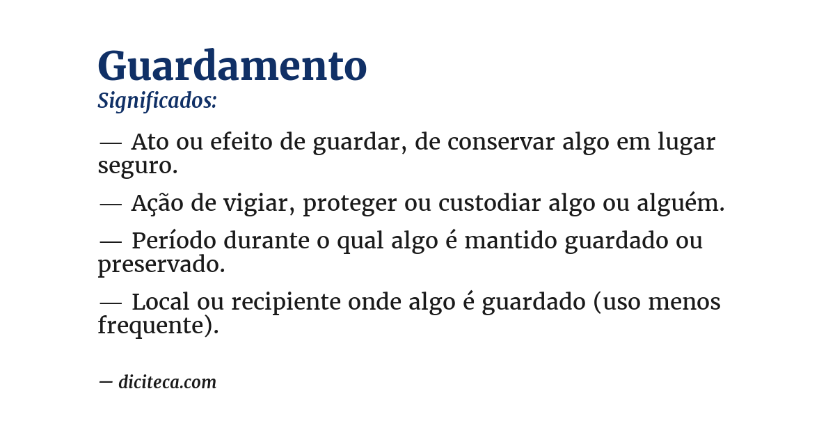 Significado de guardamento