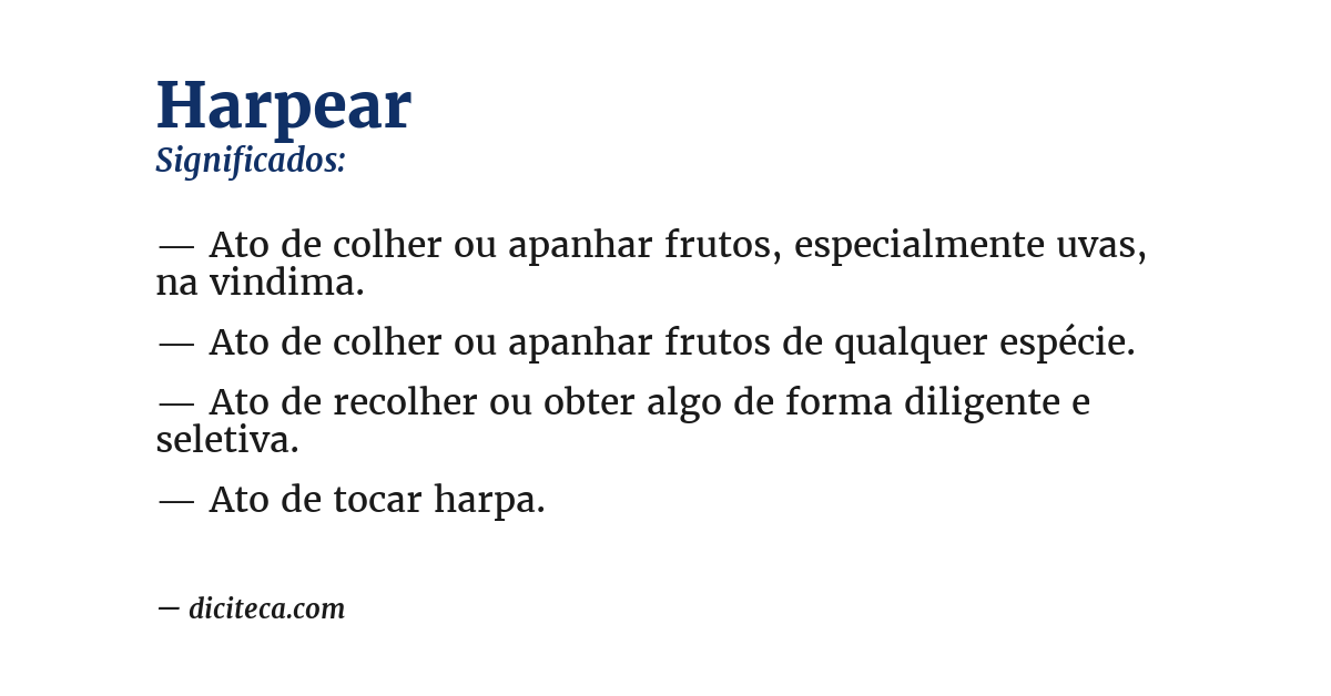 Significado de harpear