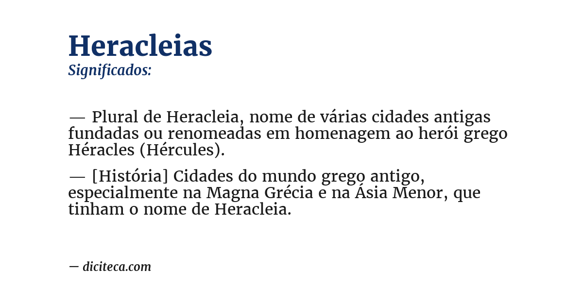 Significado de heracleias