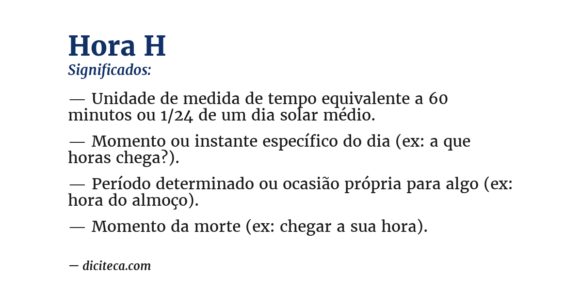 Significado de hora h