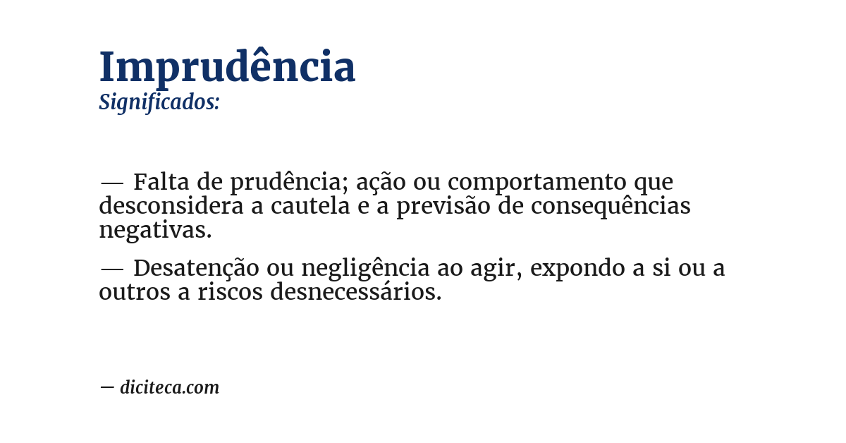 Significado de imprudência