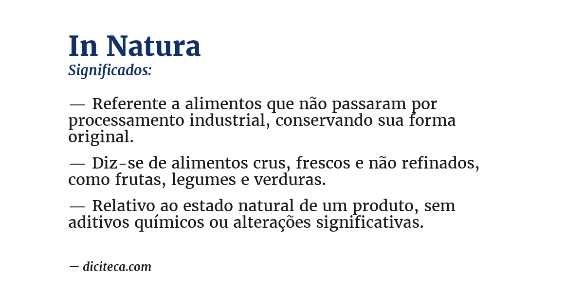 Significado de in natura