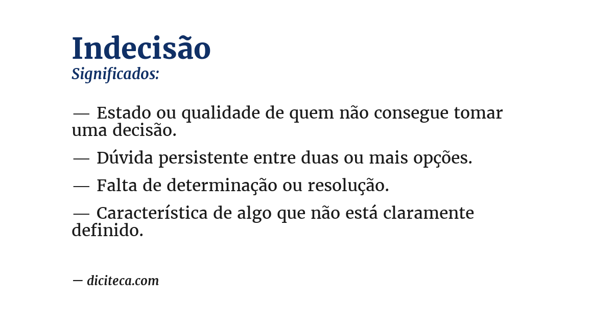 Significado de indecisão
