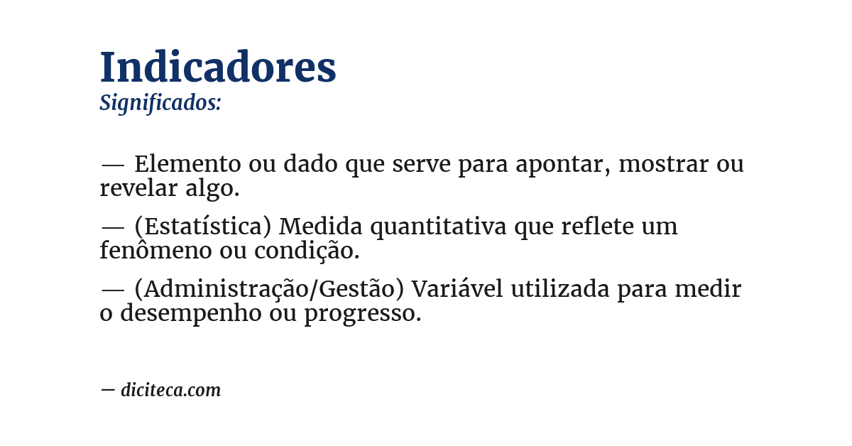 Significado de indicadores