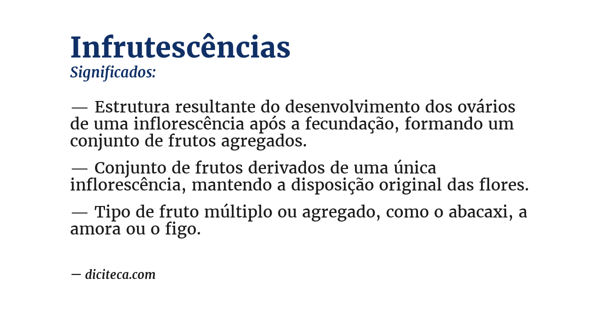 Significado de infrutescências