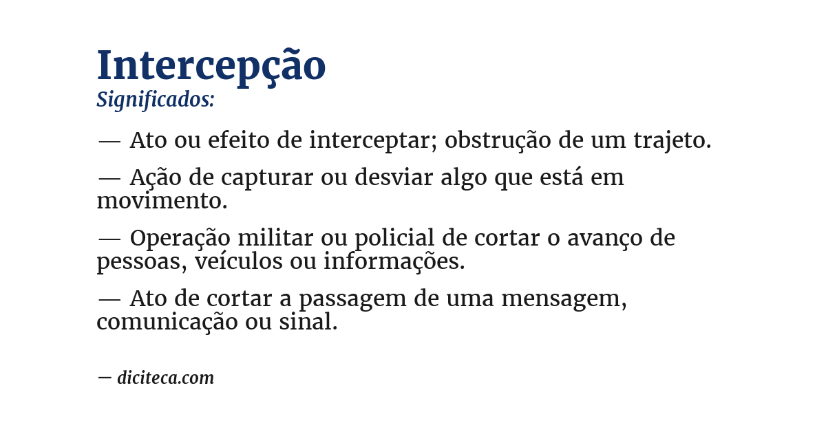 Significado de intercepção
