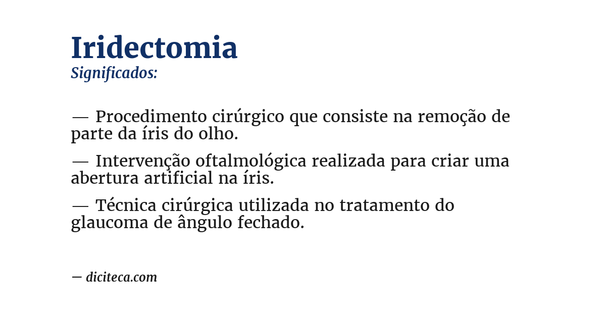 Significado de iridectomia