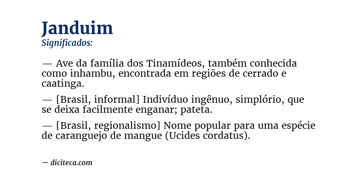 Significado de janduim