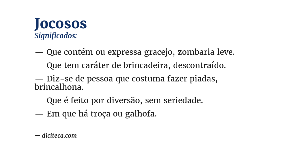 Significado de jocosos
