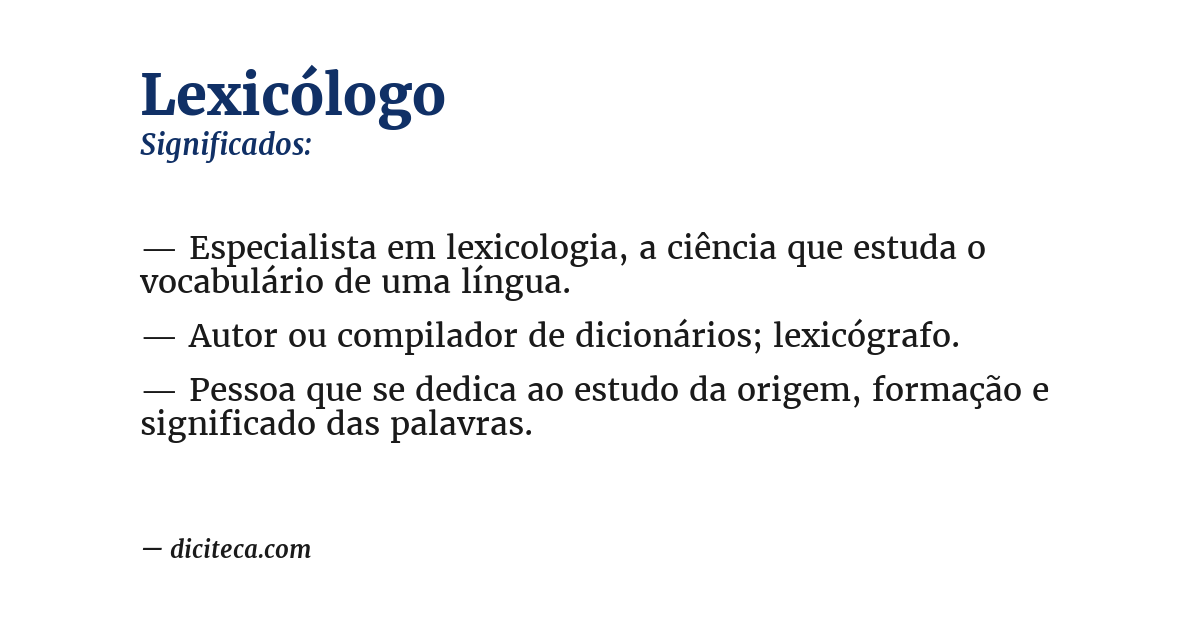 Significado de lexicólogo