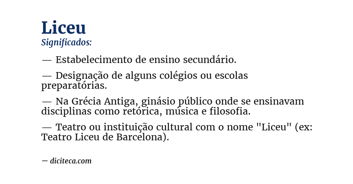Significado de liceu