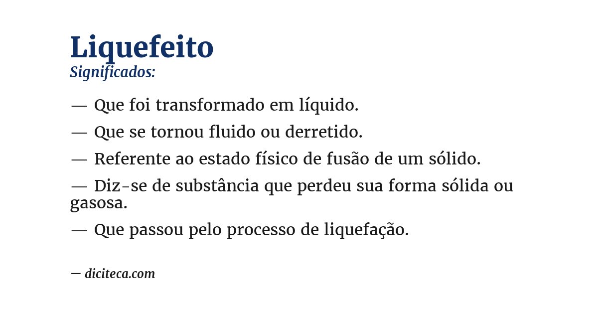 Significado de liquefeito