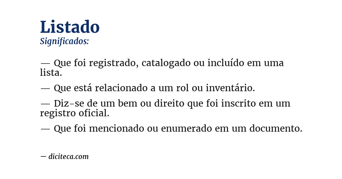 Significado de listado