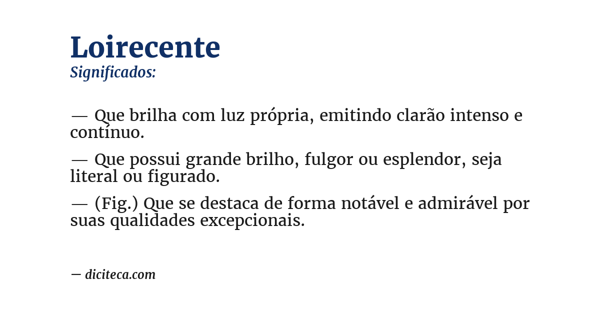 Significado de loirecente