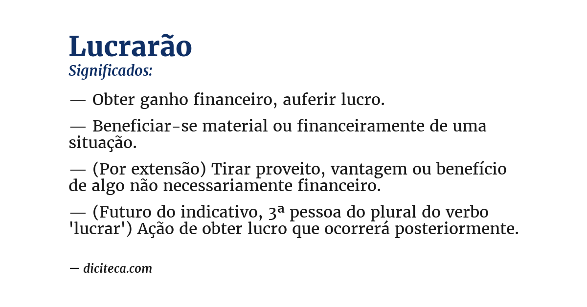 Significado de lucrarão